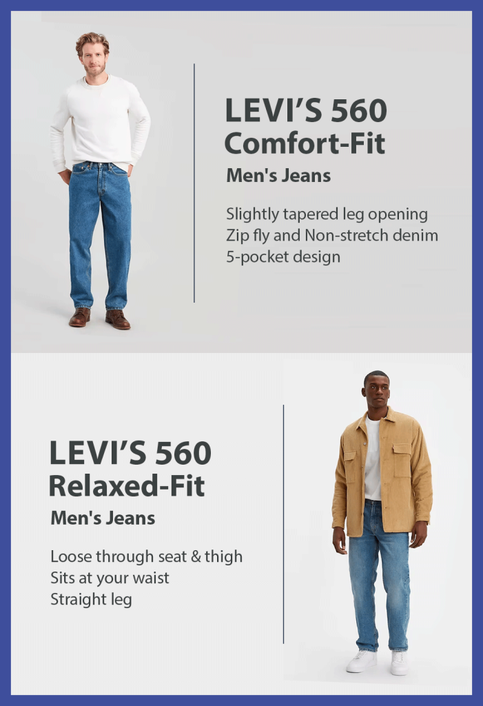 Levis 560 vs 550 – Differences and Similarities [Explained] - Jeans Advice